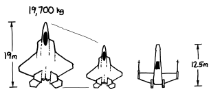 illustration of an X-Wing and F-22