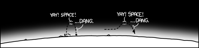 You will go to space today, and then you will quickly come back.