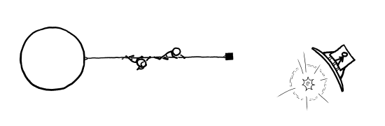 two figures climbing a rope off the earth and an exploded earth with a craft flying off of itpng: